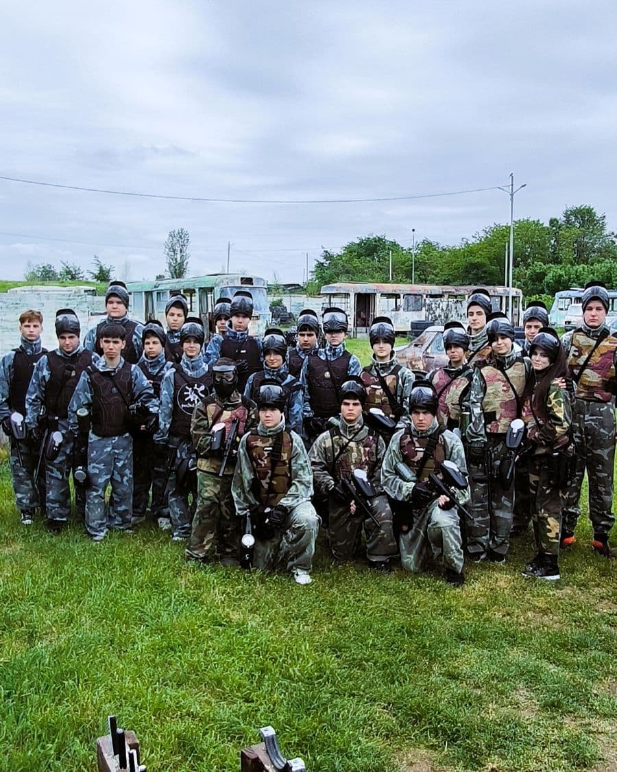 Corporate team at a paintball team building event, Chiajna